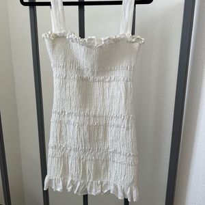White Ruched Dress